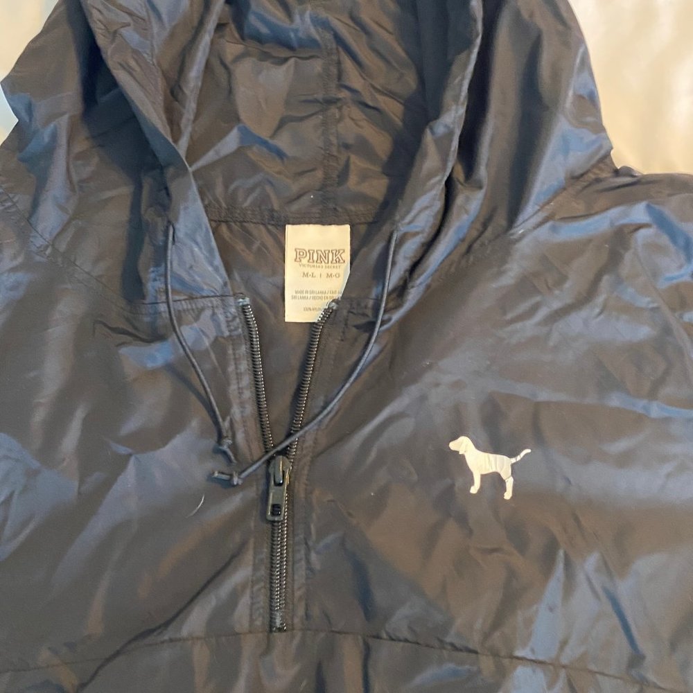 Womens PINK black Quarter zip windbreaker